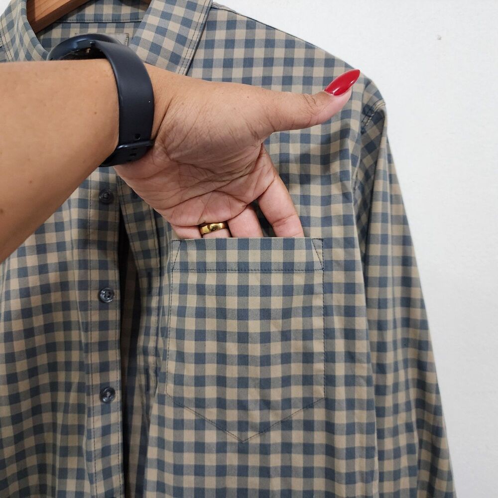 5.11 Tactical Covert Flex Shirt Long Sleeve Snap Plaid Blue Beige Mens Large L - Picture 6 of 16